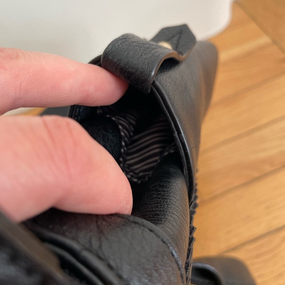 ōe Moda Chlōe black vegan leather tote bag laptop bag - Picture 13 of 13